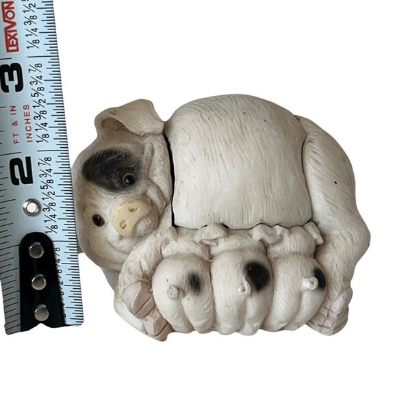 Stone Critters Critter Keeper Trinket Box Mother Pig and Piglets Resin Figurine - Picture 11 of 12